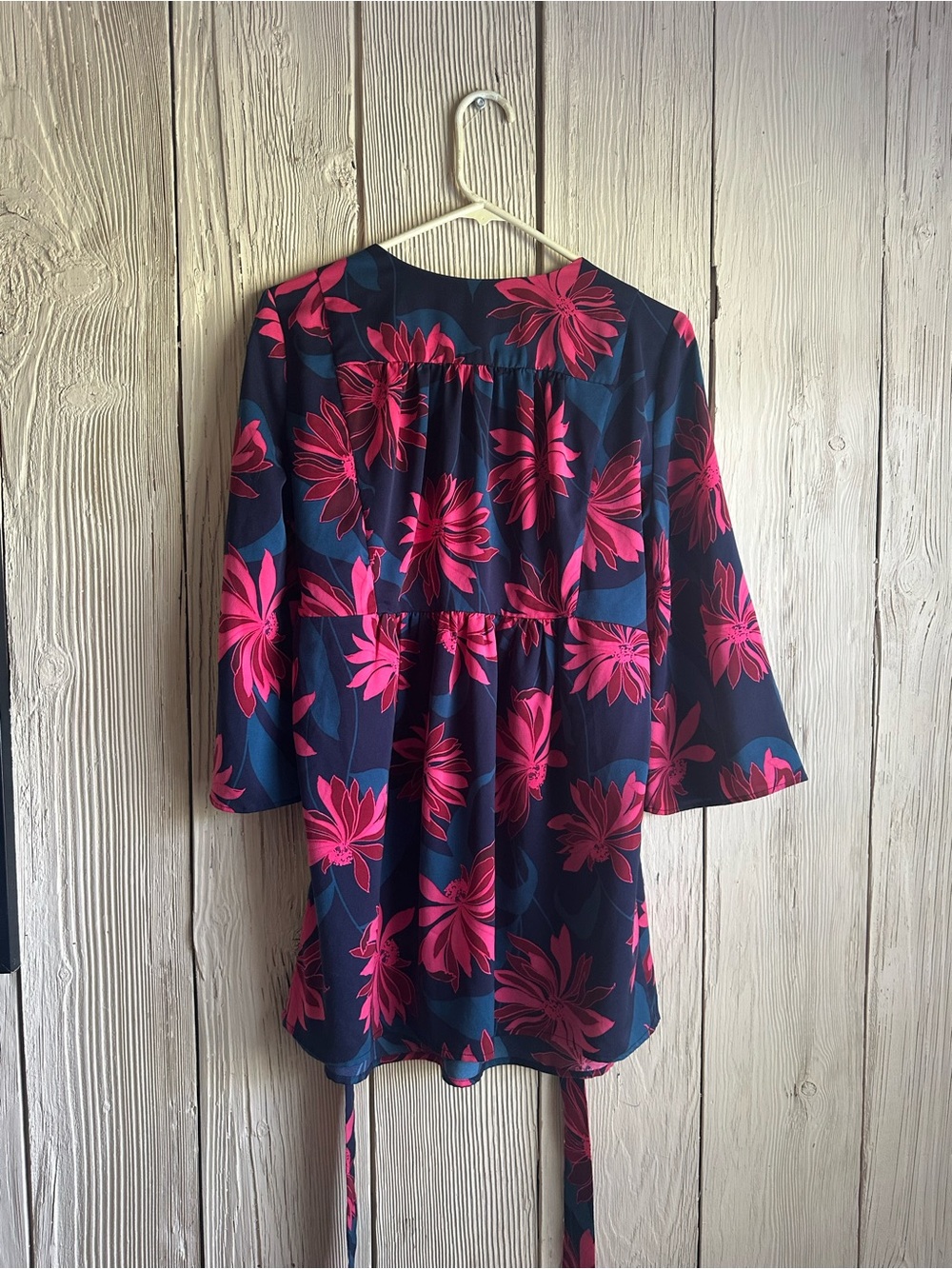 A Pea in the Pod Maternity Navy Top Tunic Dress with Pink Floral Print Size M - Picture 2 of 2